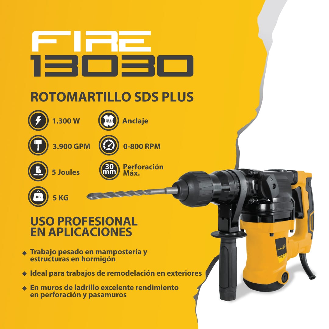 Rotomartillo SDS Plus Fire 13030 furius